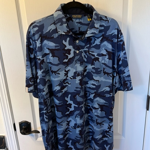 Polo Ralph Lauren Polo Golf Shirt Size XL In a Blue Camo - Picture 1 of 6